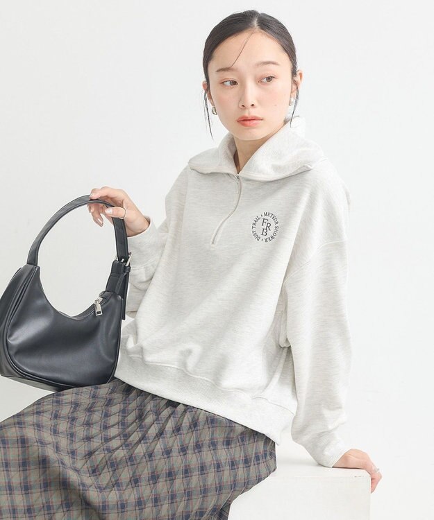 earth music&ecology ハーフＺＩＰプルオーバー Oatmeal