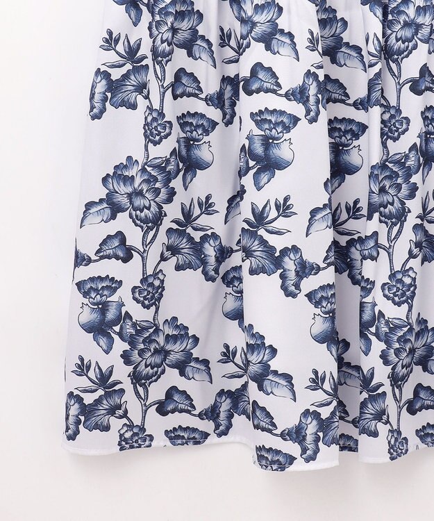 GRACE CONTINENTAL オリエンタルフラワープリントワンピース ホワイト