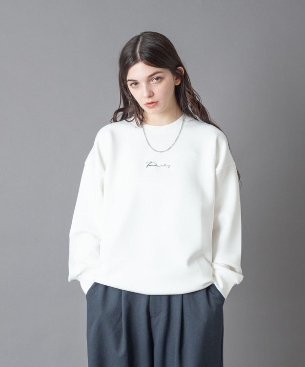 WEGO 【ユニセックス着用ITEM】アクセ付きフォトグラフィックプルオーバー ホワイト