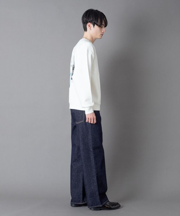 WEGO 【ユニセックス着用ITEM】アクセ付きフォトグラフィックプルオーバー ホワイト