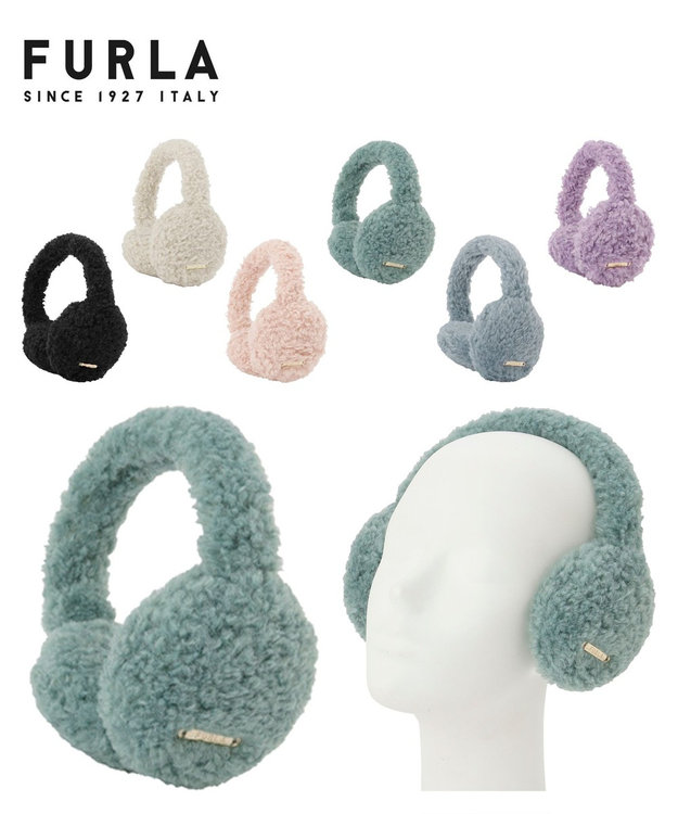 MOONBAT 【ギフトBOX付】FURLA ムートン風ふわふわイヤーマフ グリーン