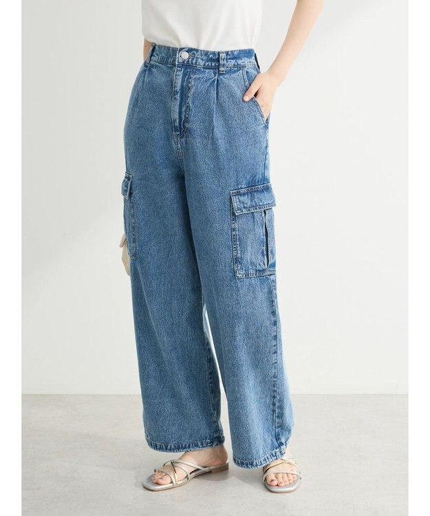 Green Parks ・ＥＬＥＮＣＡＲＥ　ＤＵＥ　デニムカーゴパンツ Light Indigo