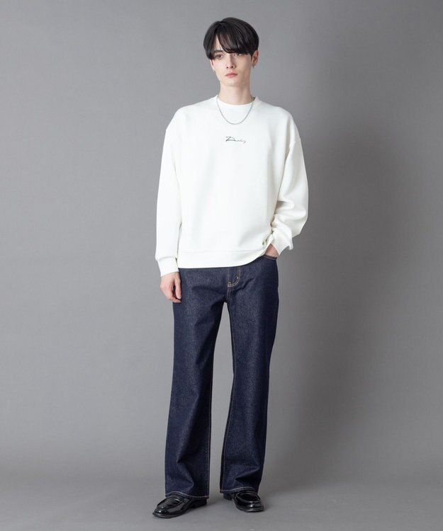 WEGO 【ユニセックス着用ITEM】アクセ付きフォトグラフィックプルオーバー ホワイト