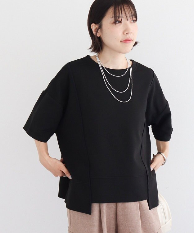 Green Parks テープパイピングリップルプルオーバー Black