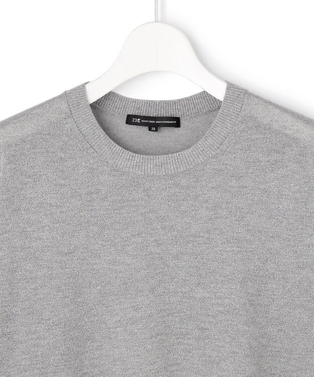 23区 【先行予約】オータムメタリック パフスリーブ ニット Tシャツ シルバー系