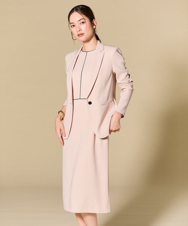 BEIGE， 【セットアップ対応】CINDY / クルーネックドレス Nude × Black