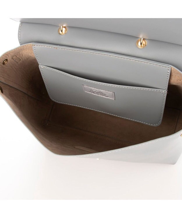 UNBILLION cachecache バンブーハンドルフラップショルダー サックスブルー