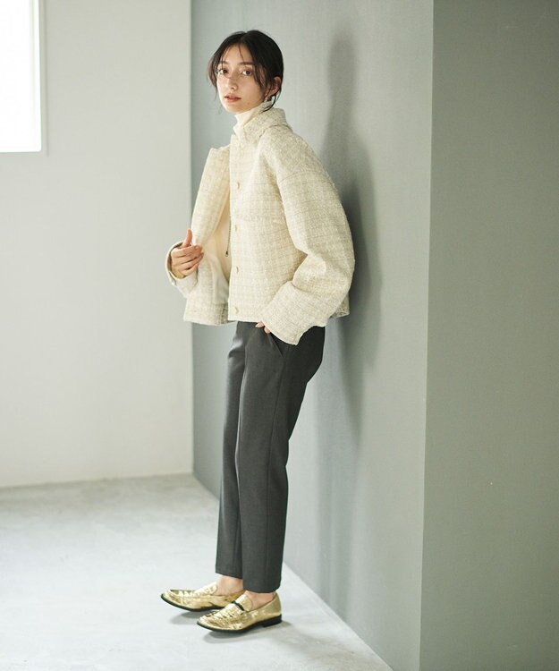 #Newans ツイードブルゾン アイボリー