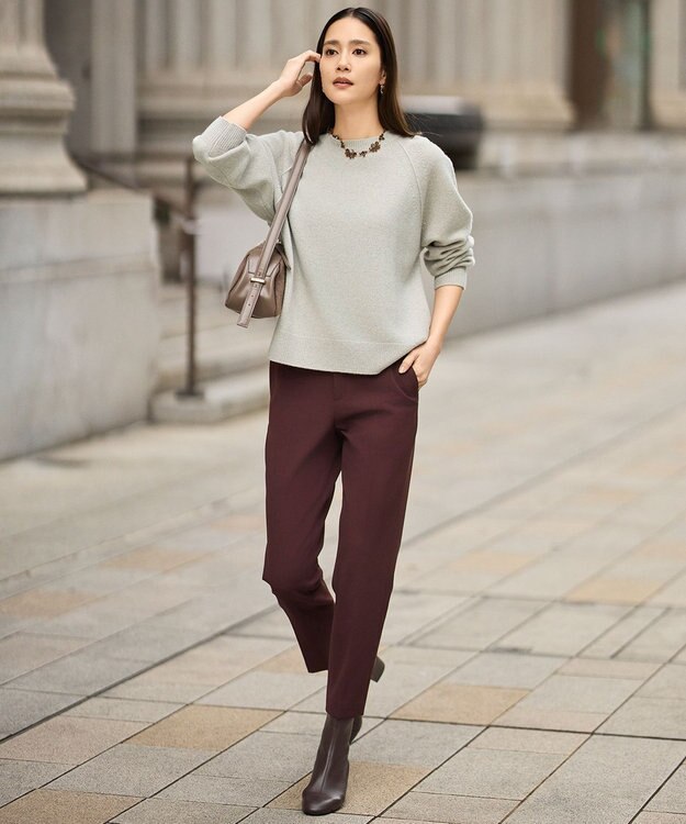 自由区 S 【カタログ掲載】ウールカシミヤブレンドスパンコールラグランスリーブ ニット ベージュ