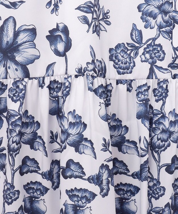 GRACE CONTINENTAL オリエンタルフラワープリントワンピース ホワイト