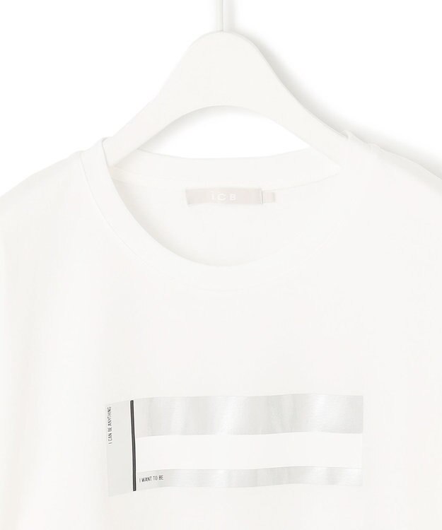 ICB シンプルジャージープリントTシャツ オフホワイト系