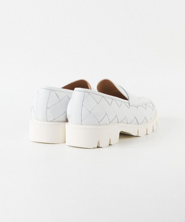 BONTRE 【LucaGrossi/ルカグロッシ】厚底レザー編み込みローファー/K356M-USO ホワイト