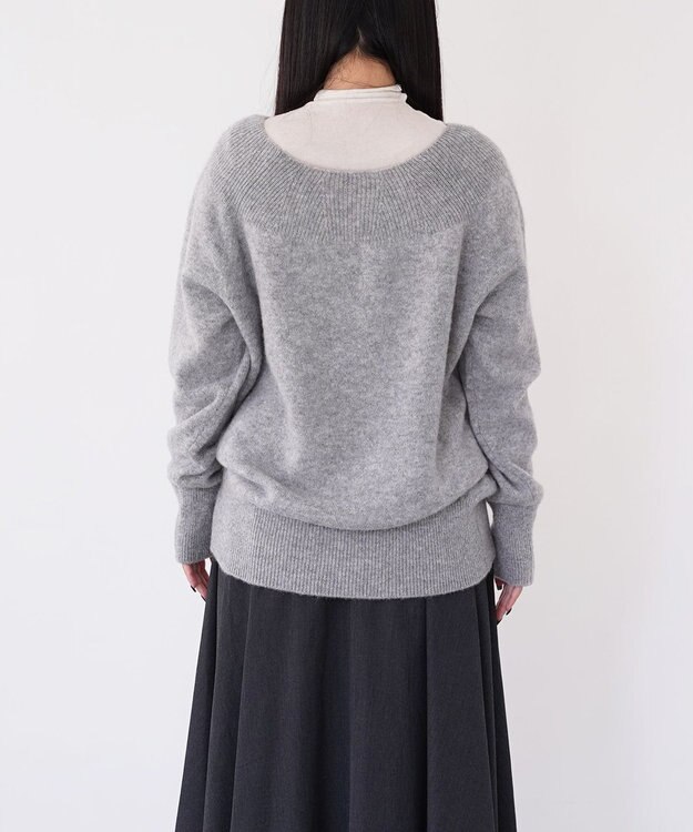 TOQUE 〈大草直子さんアドバイザー〉ベビーアルパカ×ウール縮絨ニットラグランスリーブ グレー