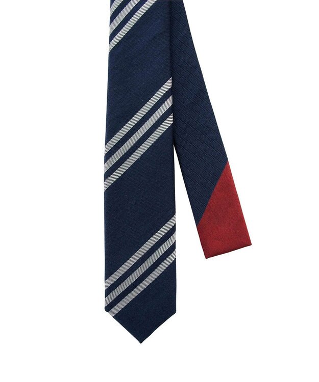 POLS 播州織 ネクタイ ネイビー