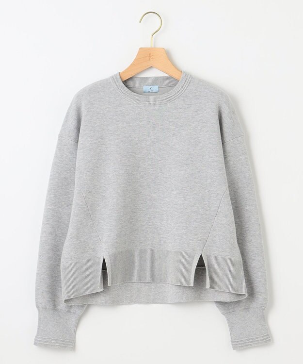 組曲 スウェットライクニットプルオーバー ライトグレー系
