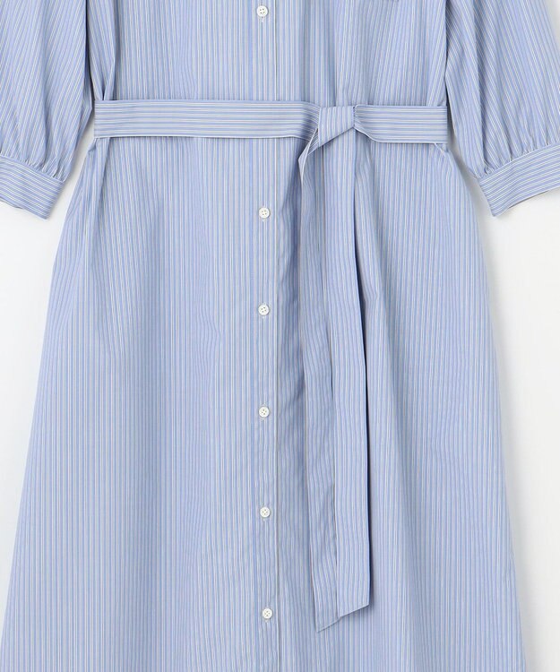 J.PRESS LADIES 【洗える・接触冷感・UVケア】エステネージュ シャツ ワンピース ブルーストライプ系