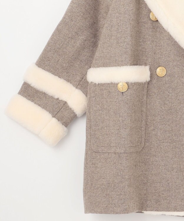 GRACE CONTINENTAL ボアカラーPコート ベージュ