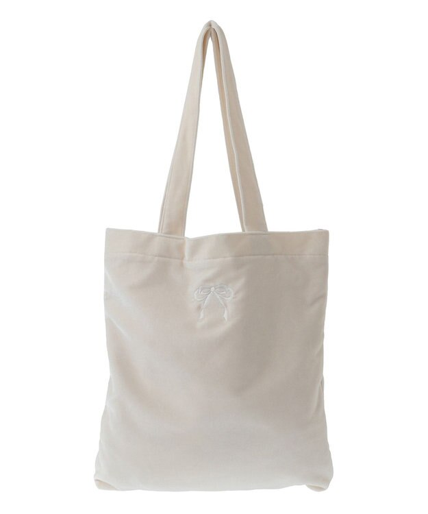 earth music&ecology 【WEB限定】ベロアトートバッグ Ivory