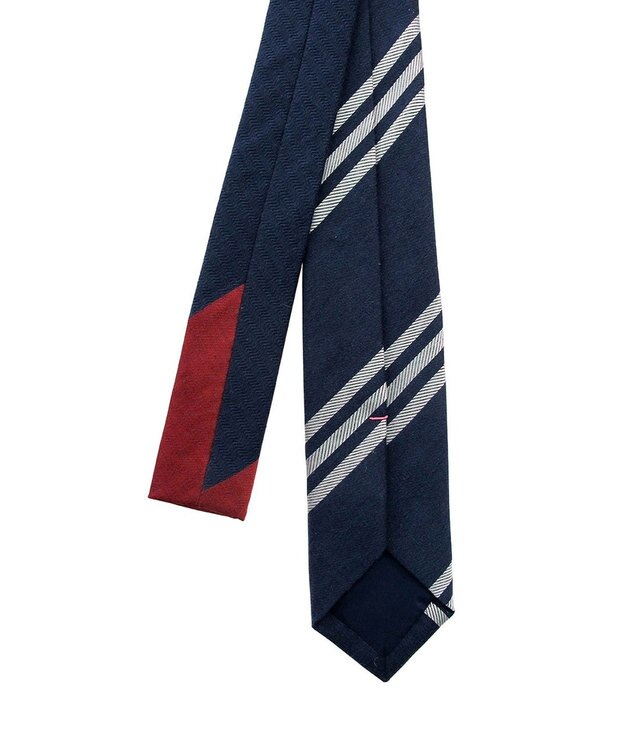 POLS 播州織 ネクタイ ネイビー