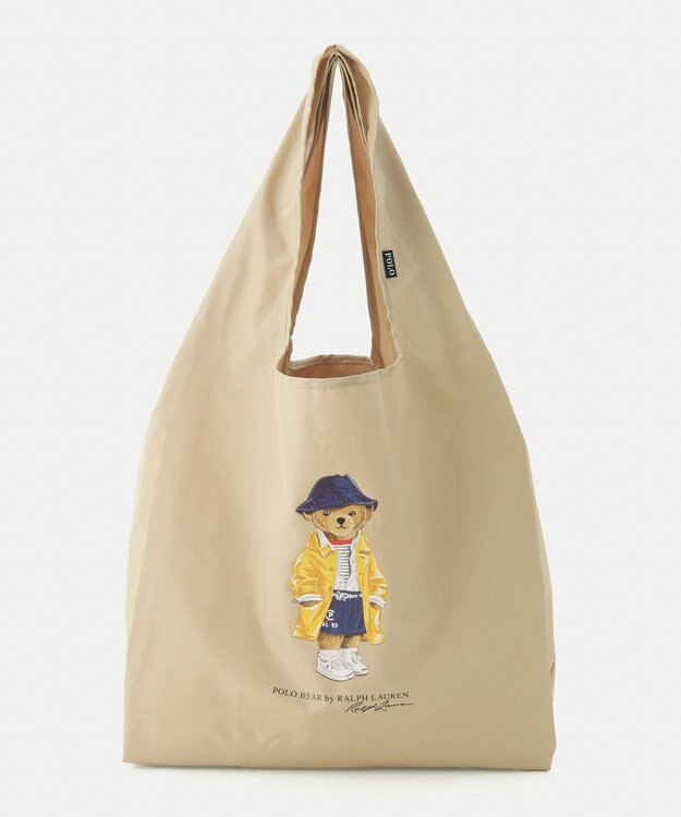 MOONBAT POLO RALPH LAUREN(ポロ ラルフローレン) SEASON BEAR ポロベア ポケッタブル レインバッグ 無地 ベージュ
