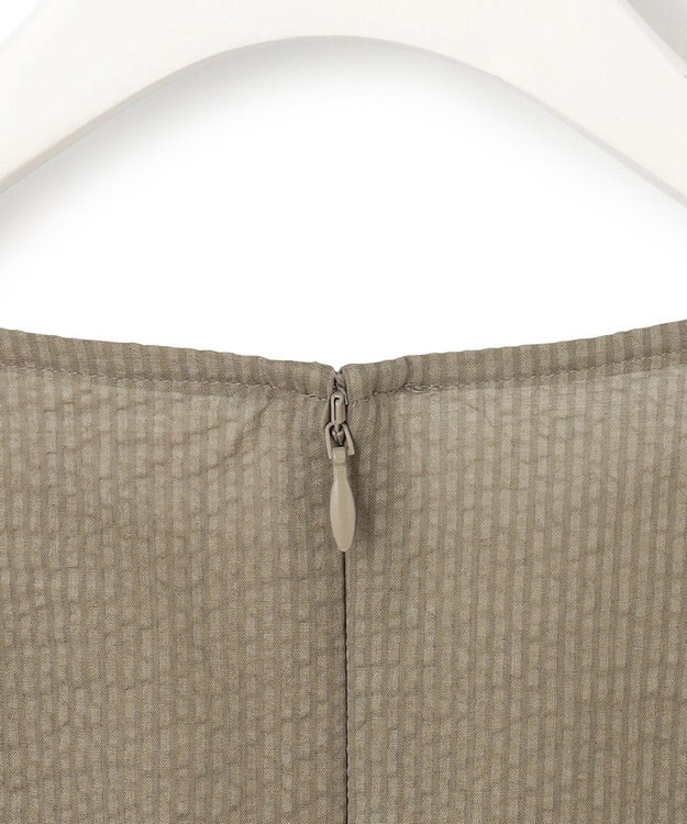 ICB 【洗える】コットンリップル Tブラウス オリーブ系