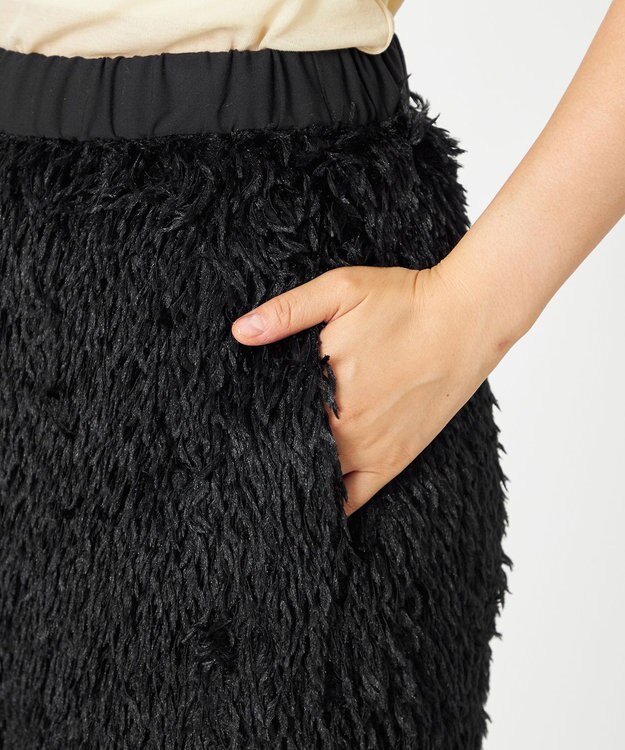 NAVE 【Nave・洗える】フェザーフリンジ イージーパンツ ブラック系