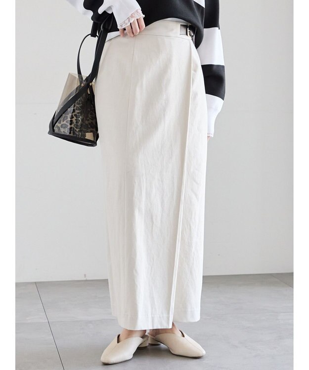 Te chichi サイドベルトチノタイトスカート オフホワイト