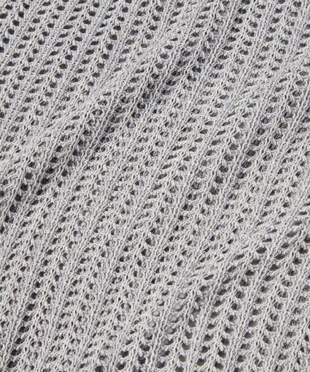 TOQUE 25SS新作〈大草直子さんアドバイザー〉【天然素材】シルク×コットン粗メッシュニットドルマンスリーブ5分袖 グレー