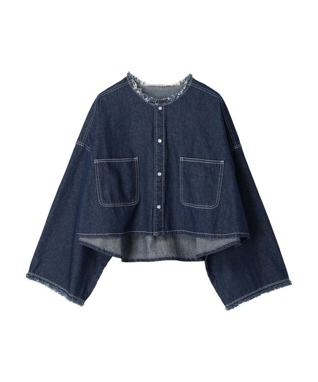 earth music&ecology スクエアデニムシャツ Indigo