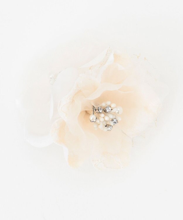 ANY SIS ツインレースフラワー コサージュ オフホワイト×ベージュ