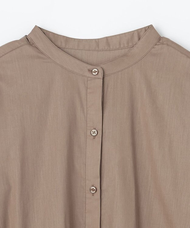 ANY シルキーソフトスタンドカラーシャツ モカ