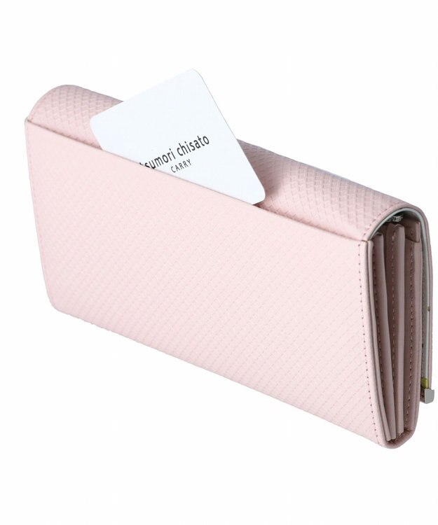 tsumori chisato CARRY クロスエンボス 長財布 ピンク