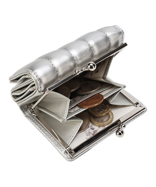 style code 【MERCURYDUO/マーキュリーデュオ】スタッズキルティング　口金ミニ財布 シルバー