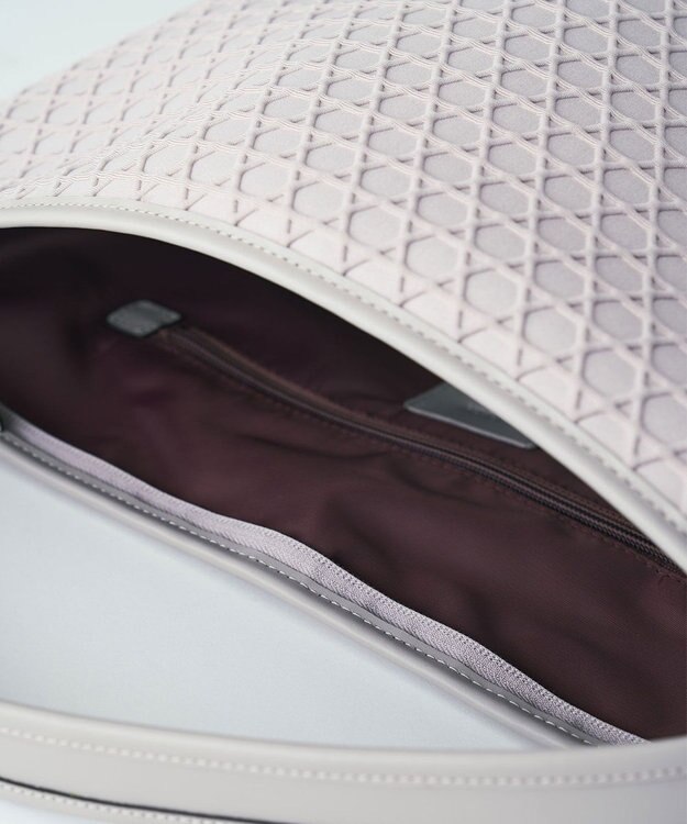 MIYABIYA LAQUOH【撥水加工】篭目柄エンボスボンディング バケツ型2WAYショルダー チョコ