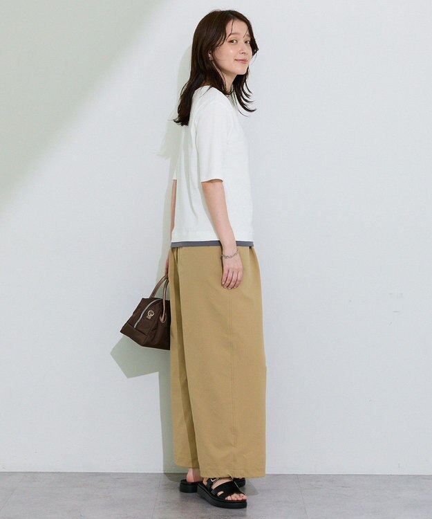 Green Parks 配色ヘンリーネック半袖プルオーバー Off White