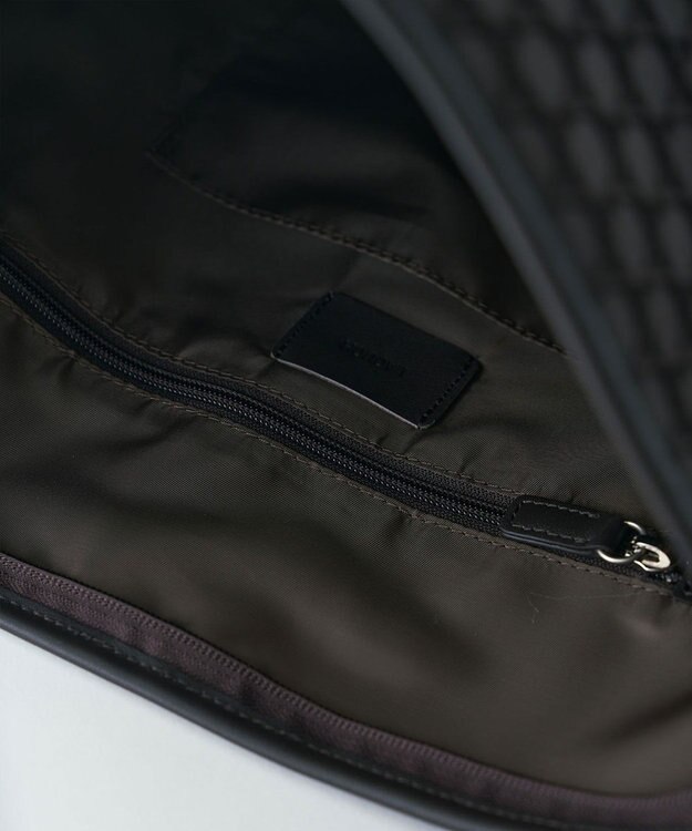 MIYABIYA LAQUOH【撥水加工】篭目柄エンボスボンディング バケツ型2WAYショルダー チョコ