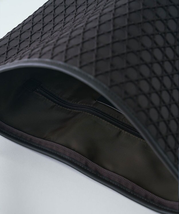 MIYABIYA LAQUOH【撥水加工】篭目柄エンボスボンディング バケツ型2WAYショルダー チョコ