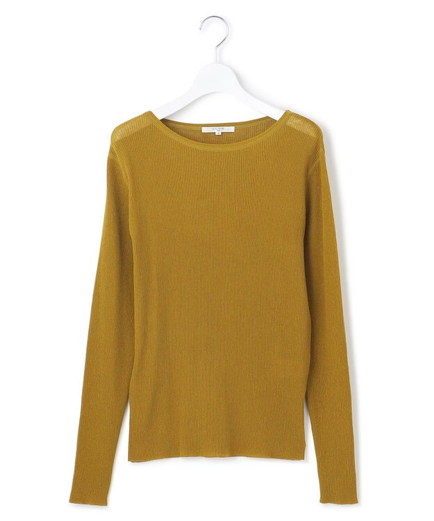 23区 S 【SLOW/一部店舗限定】シアーリブ ボートネックニット マスタード系