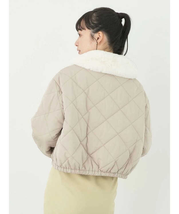 earth music&ecology ファーカラーブルゾン Beige