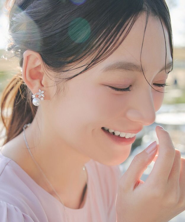 Tiaclasse 【金属アレルギー対応】ブルースターパールピアス・イヤリング イヤリング：シルバー