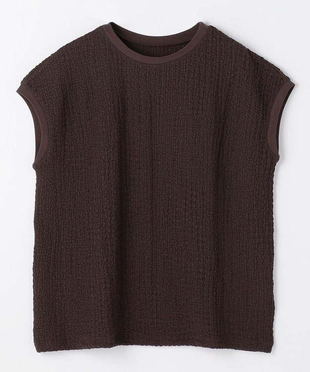 ANY L レースフレンチスリーブプルオーバー ブラウン