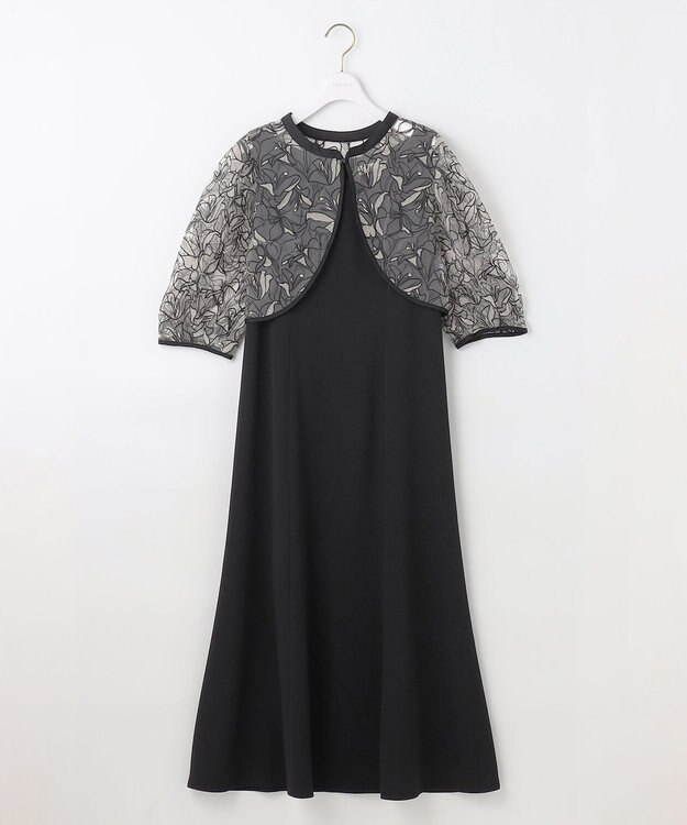 ANY SIS 【LilyCalin】ラインフラワーボレロ × ドレス ブラック