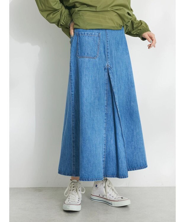 CRAFT STANDARD BOUTIQUE Ａライン４ＷＡＹデニムスカート Light Indigo