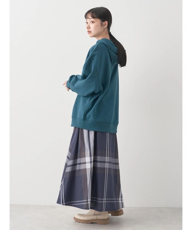 earth music&ecology スウェットルーズパーカー Green