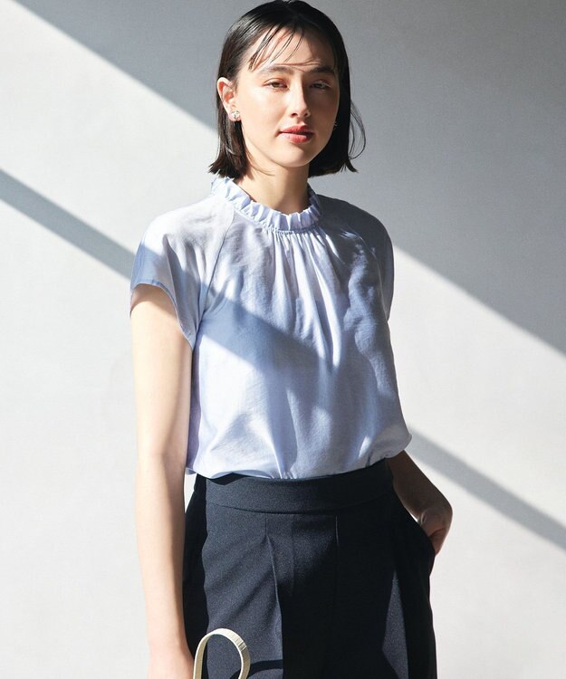 組曲 カールマイヤーハイネック ブラウス サックスブルー系1