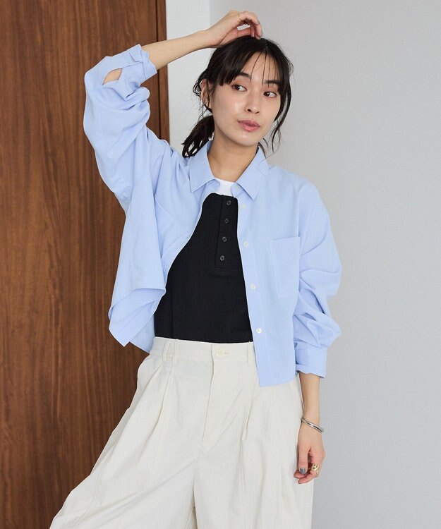 CRAFT STANDARD BOUTIQUE クロップドレングスシャツ Sax