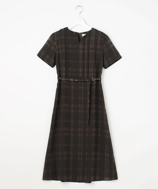 J.PRESS LADIES S シャドーチェック ワンピース ダークブラウンチェック系3