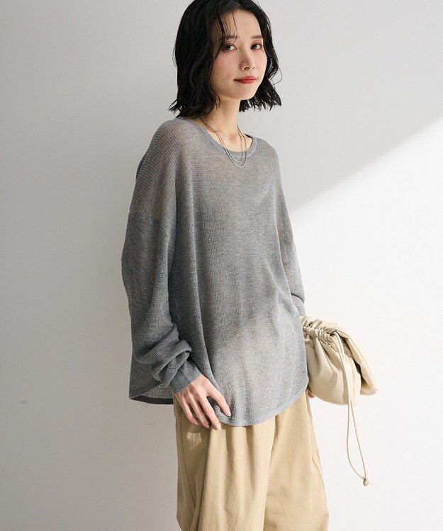 Green Parks シアーニットプルオーバー Gray