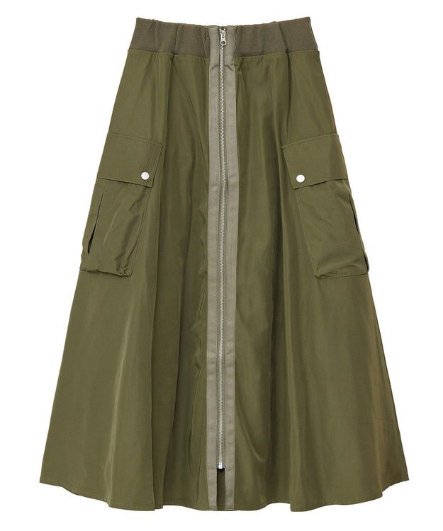 Green Parks ・ＳＵＧＡＲ　ＳＰＯＯＮ　ミリタリーフレアスカート Khaki