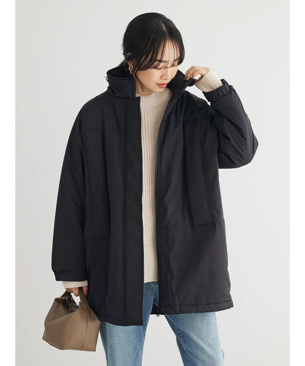 Green Parks あったか中綿コート Black